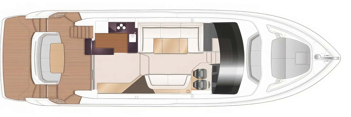 Аренда яхты Princess F55 Risa на Пхукете - план главной палубы